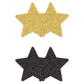 Pretty Pasties - Glitter Stars - Black/Gold - 2 Pair